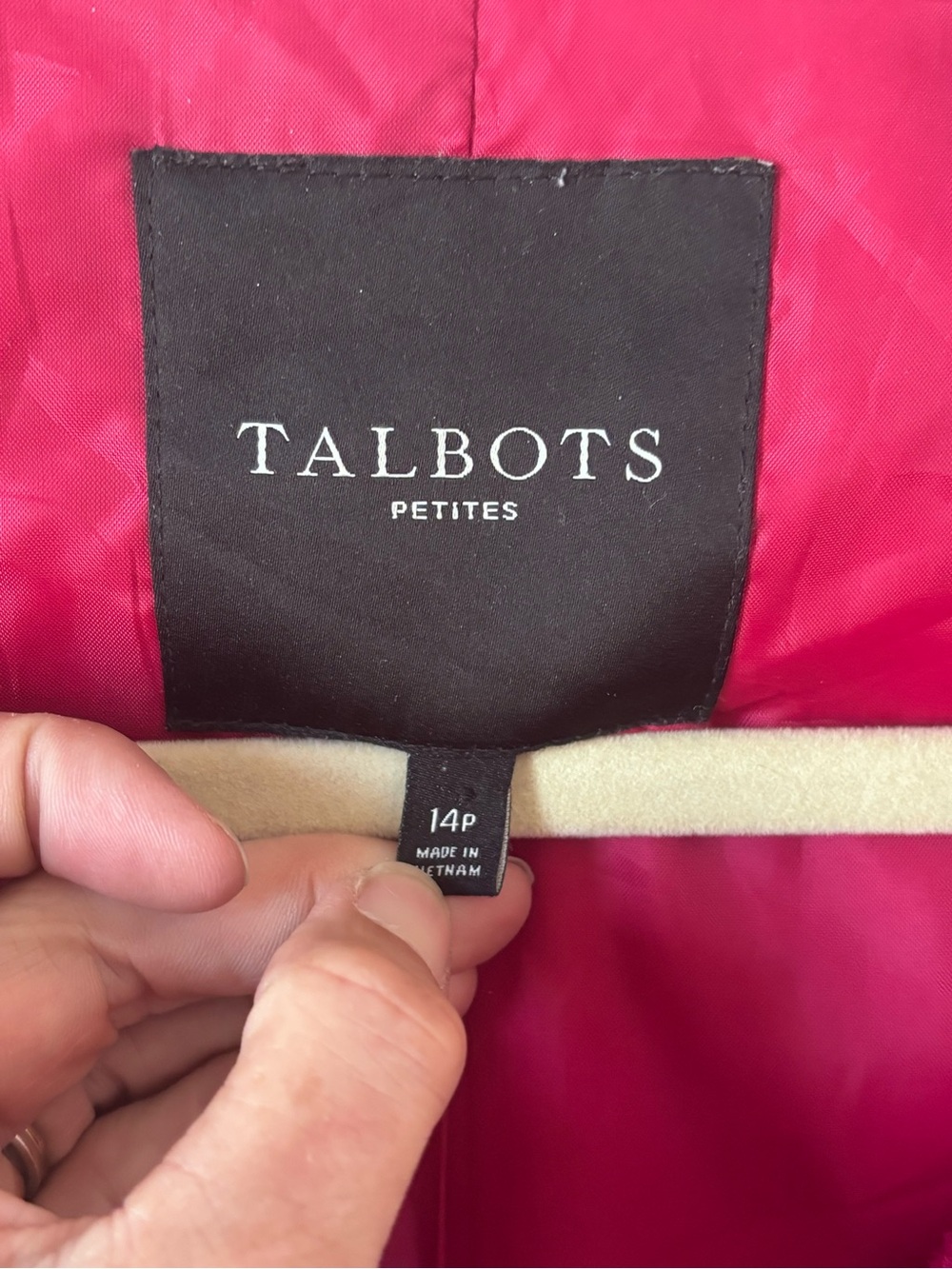 Women’s Talbots Wool Blend Stand Collar Button Front Lined Pea Coat Size 14P - Picture 4 of 11